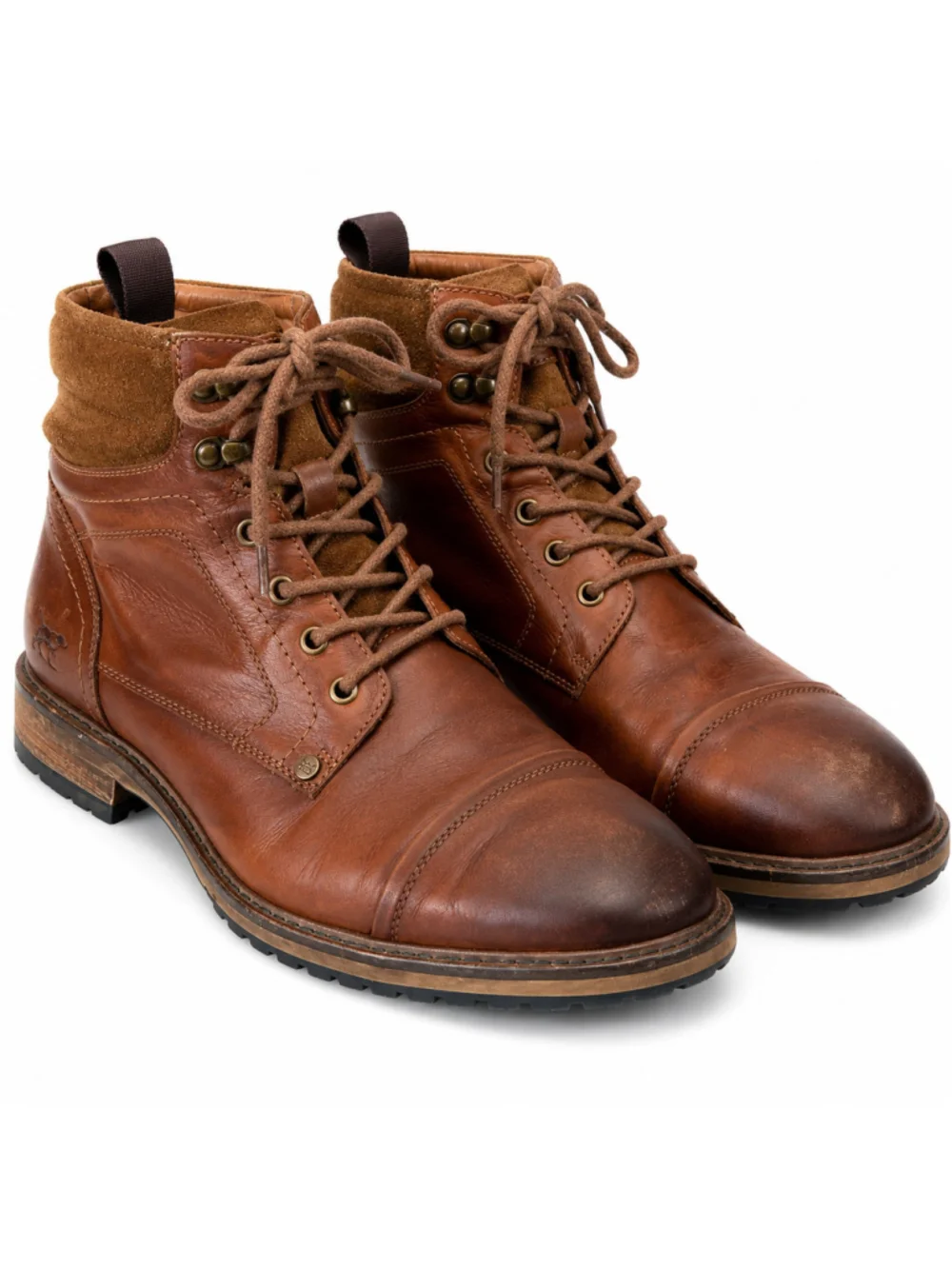 Rodd & Gunn Dunedin Military Brown Leather Cap Toe Lace Up Boots Men EU 43/US 10